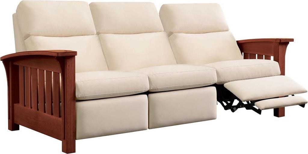 Mission style leather shop loveseat
